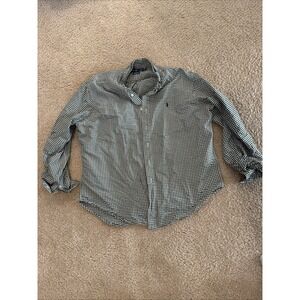 Polo Ralph Lauren Shirt Performance Long Sleeve Green White Plaid Men's‎ Classic